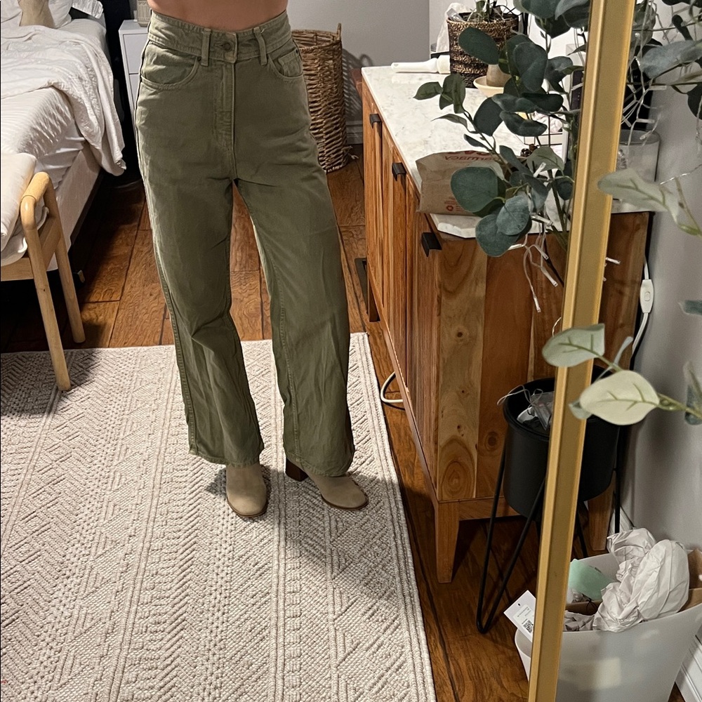 Sezane Le Crop Jeans- sage green
